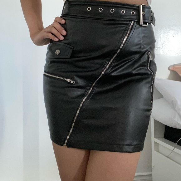 PrettyLittleThing Dresses & Skirts - Black Leather Skirt